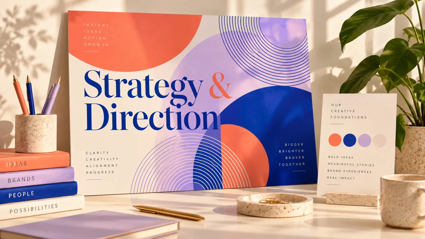 Colorful strategy and direction brand artwork